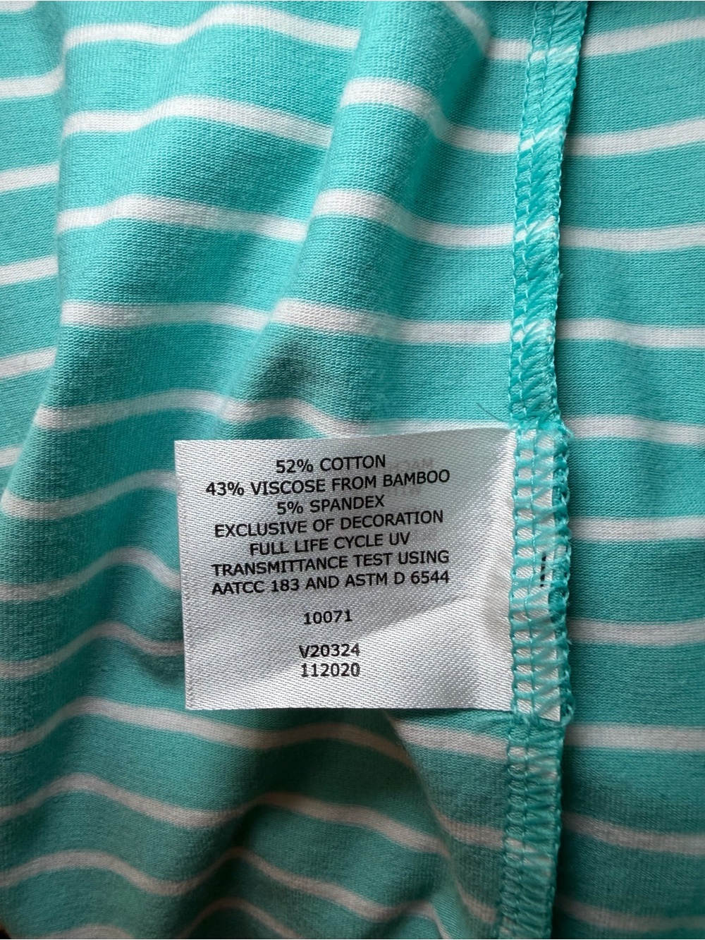 Coolibar UPF 50+ Colony Beach Hoodie XL Aqua Stripe Sun Protection Top NWOT - Picture 5 of 5